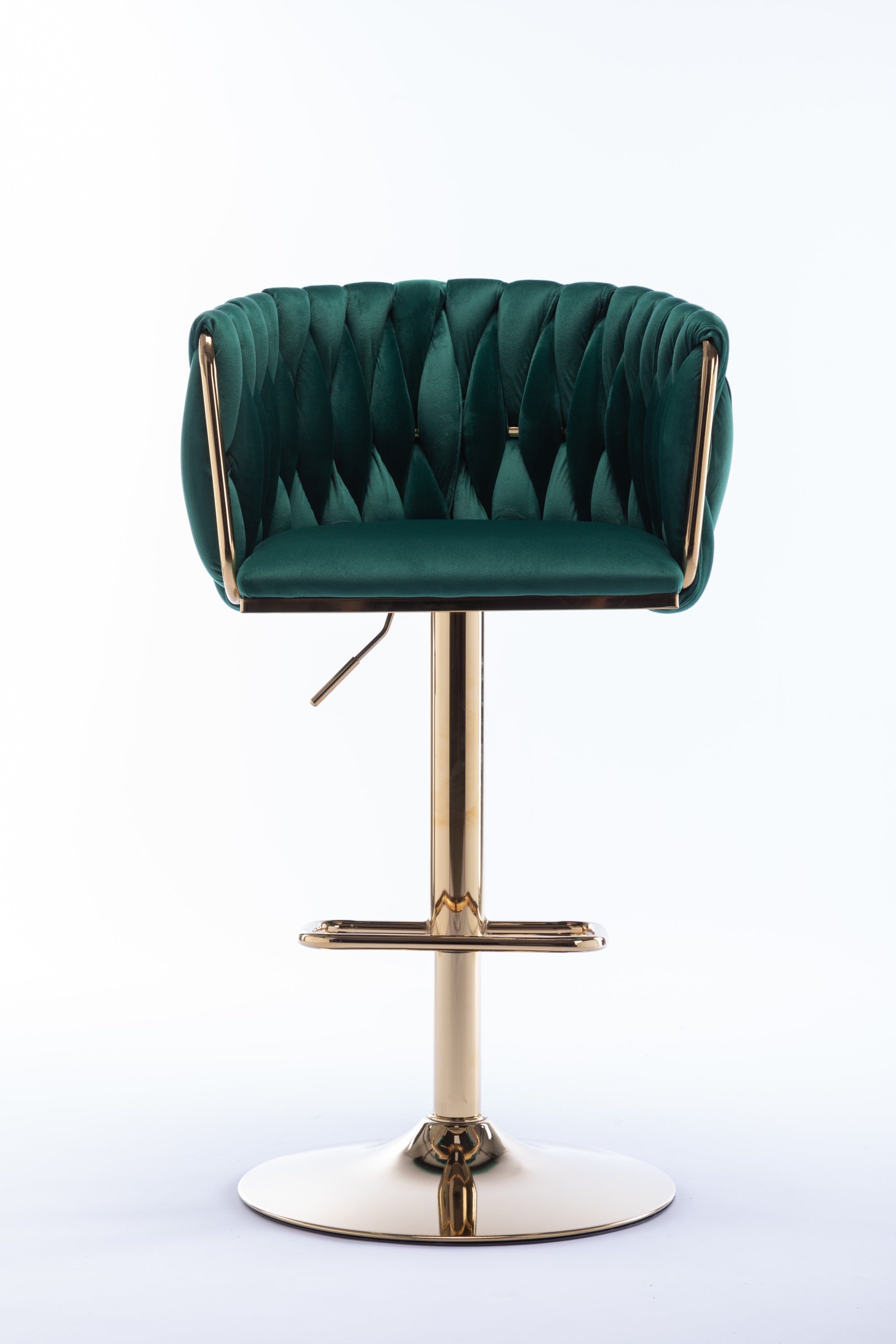 Set of 2  Bar Stools,with Chrome Footrest and Base Swivel Height