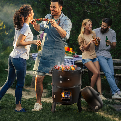 Iron Spray Smoker Carbon Grill, Black