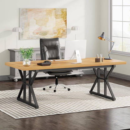 70.8-Inch Executive Desk, Large Computer Office Desk Workstation,