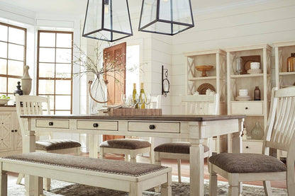 Bolanburg Farmhouse Dining Table with Drawers, Seats up to 6,