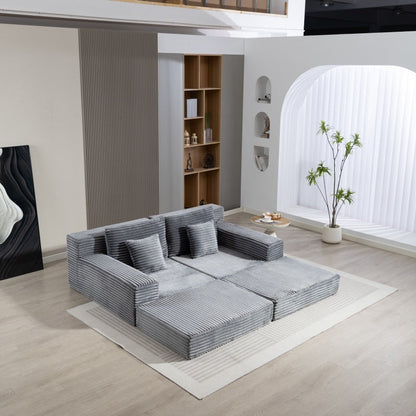 Double Lounge Chaise,Cloud Plush Sofa Bed,Upholstered Boneless Cloud