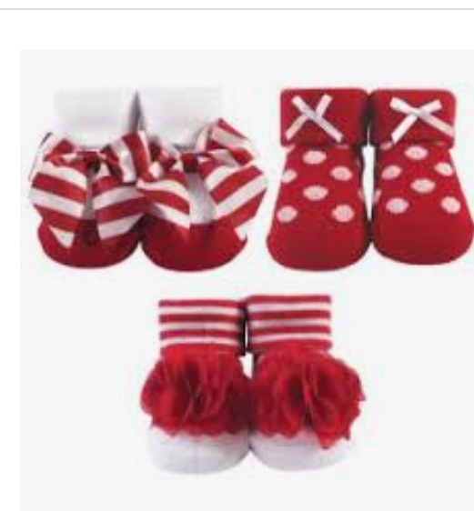 Red &amp; Striped Baby Sock Gift Set