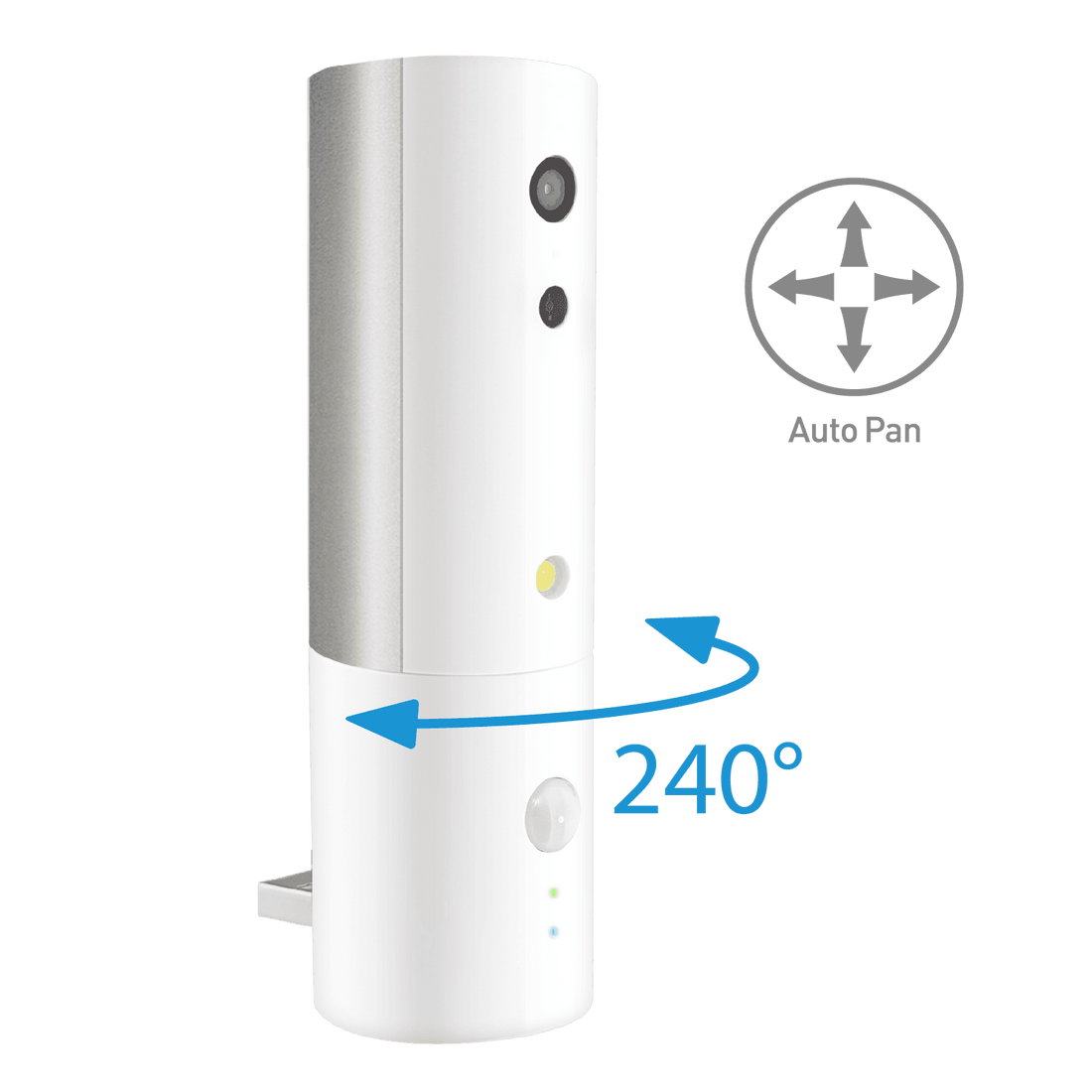 Hermes Portable Security Camera - White, AI Detection, Night Vision