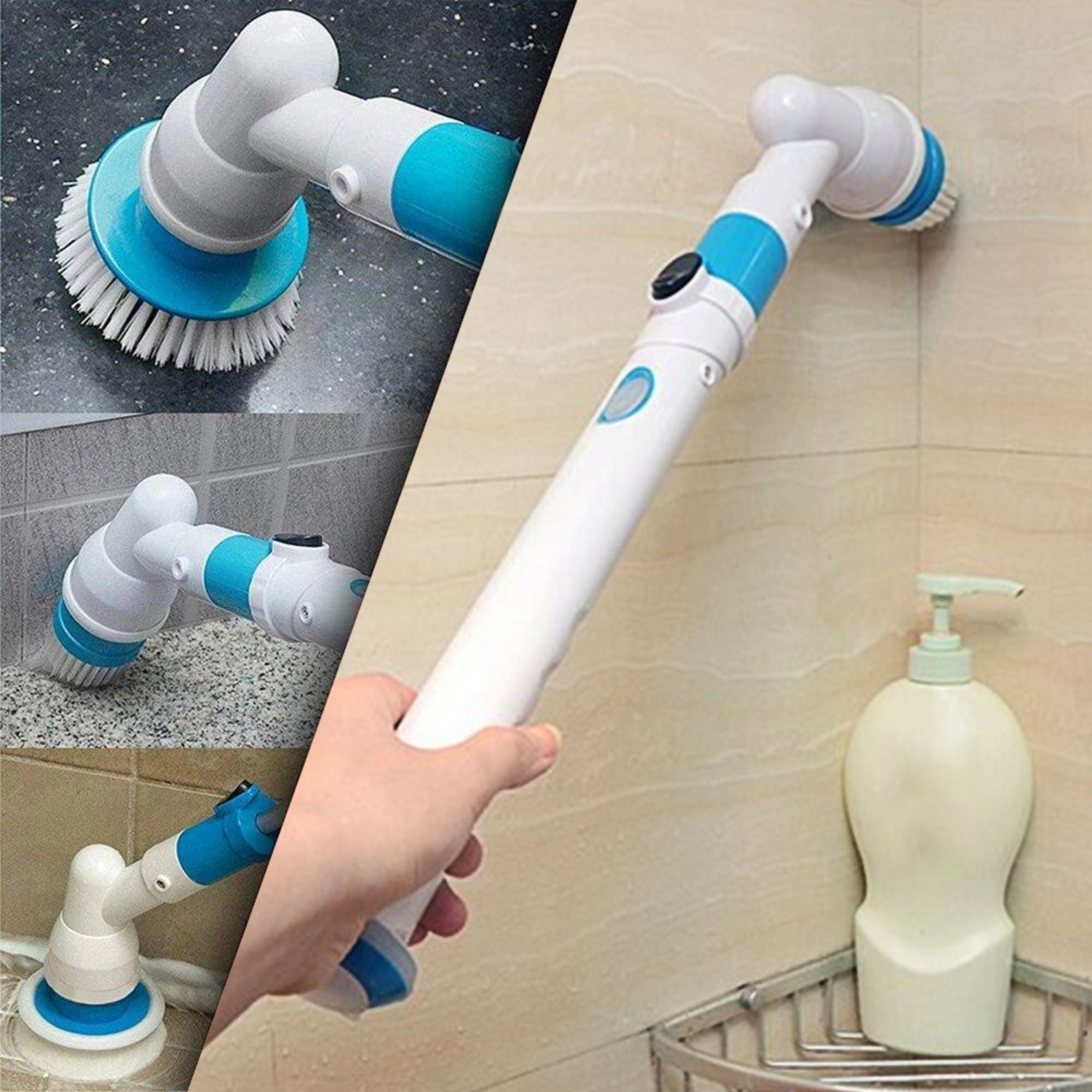 Extendable Cordless Power Scrubber For Bathrooms &amp; Kitchen
