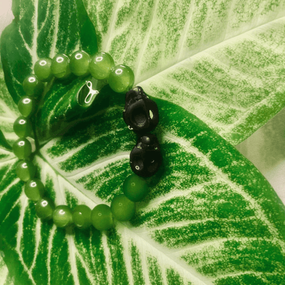 Natural Stone Bead Bracelet for Women, Boho Style Stretch Gemstone