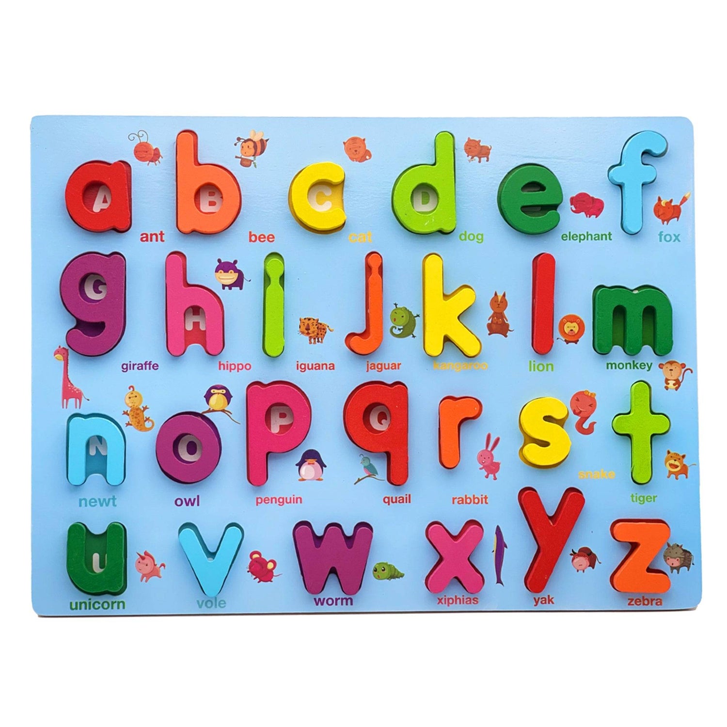 Zunammy Wooden Alphabet Puzzle Board &amp; Number Educational Learning Toy