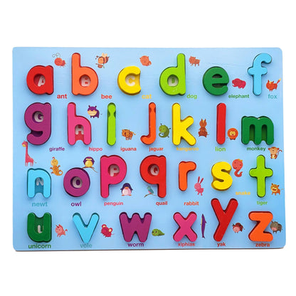 Zunammy Wooden Alphabet Puzzle Board &amp; Number Educational Learning Toy