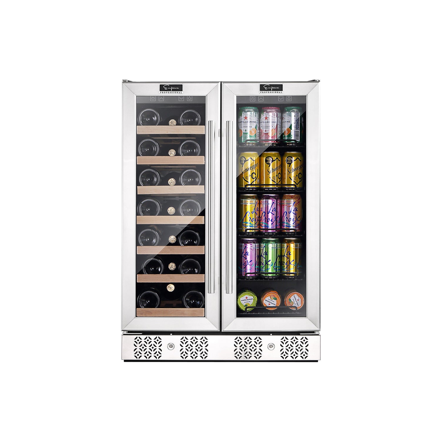 Empava BR03D 24" Dual Zone Wine Cooler &amp; Beverage Fridge