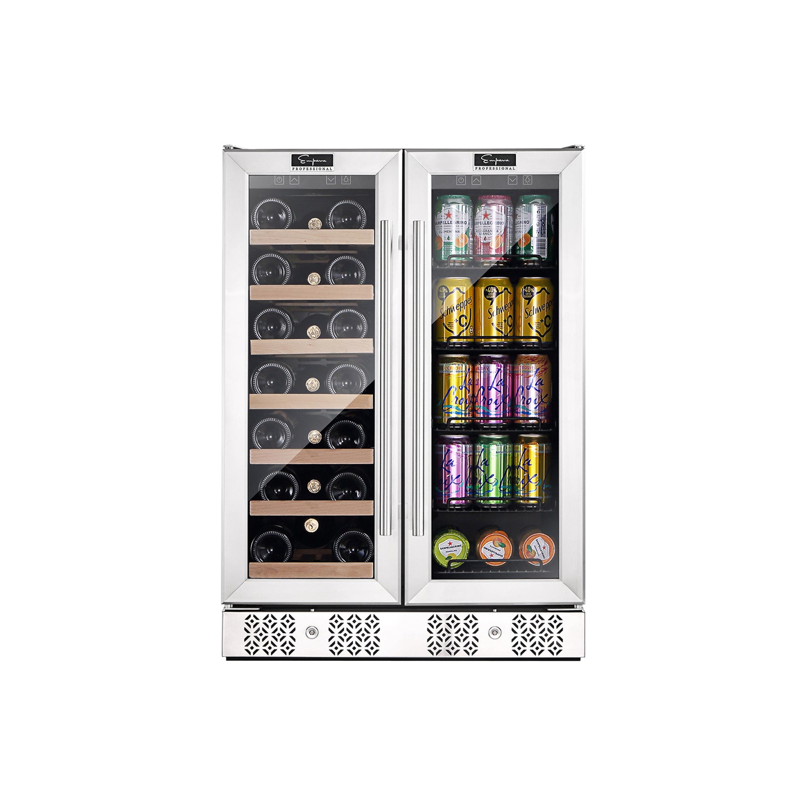 Empava BR03D 24" Dual Zone Wine Cooler &amp; Beverage Fridge