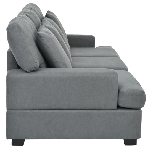Three Seat Sofa &amp; Removable Back and Seat Cushion &amp; 4 Pillows