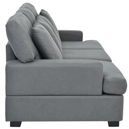 Three Seat Sofa &amp; Removable Back and Seat Cushion &amp; 4 Pillows