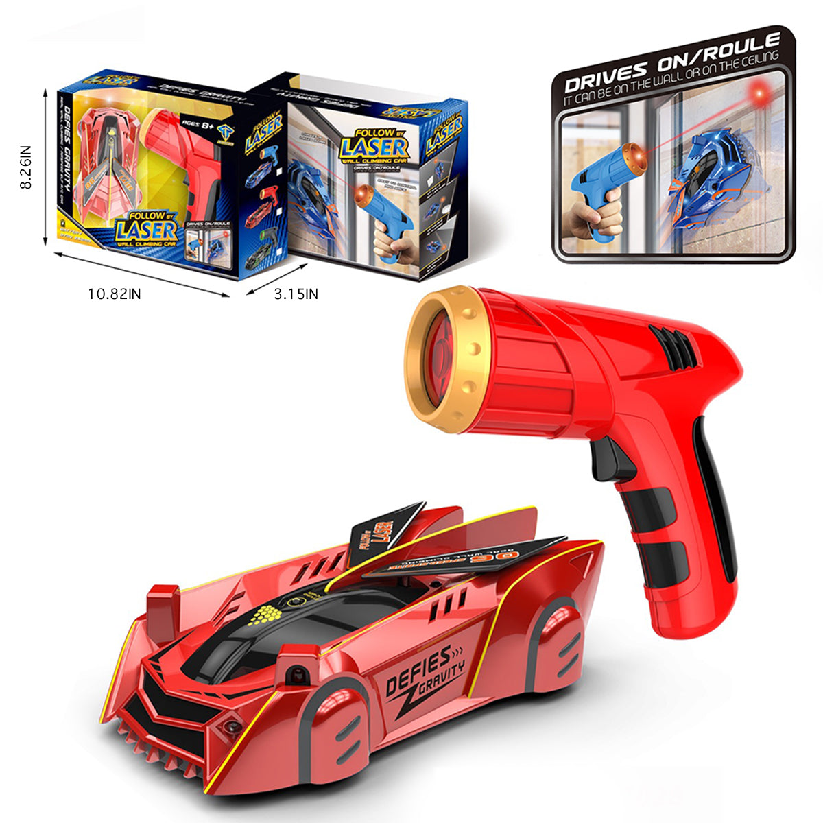 Zunammy Zero Gravity Laser-Guided Real Wall Climbing Race Car