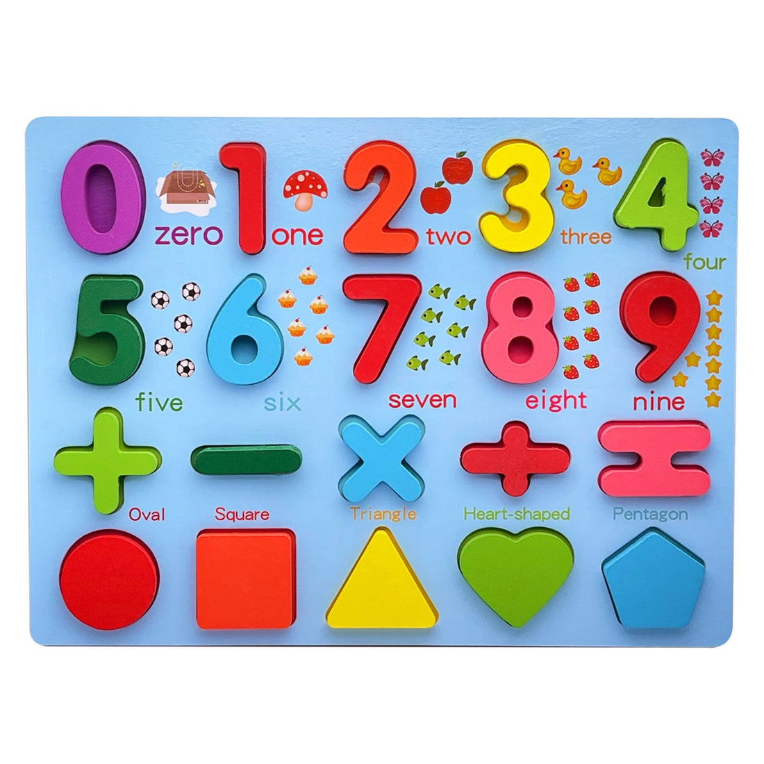 Zunammy Wooden Alphabet Puzzle Board &amp; Number Educational Learning Toy
