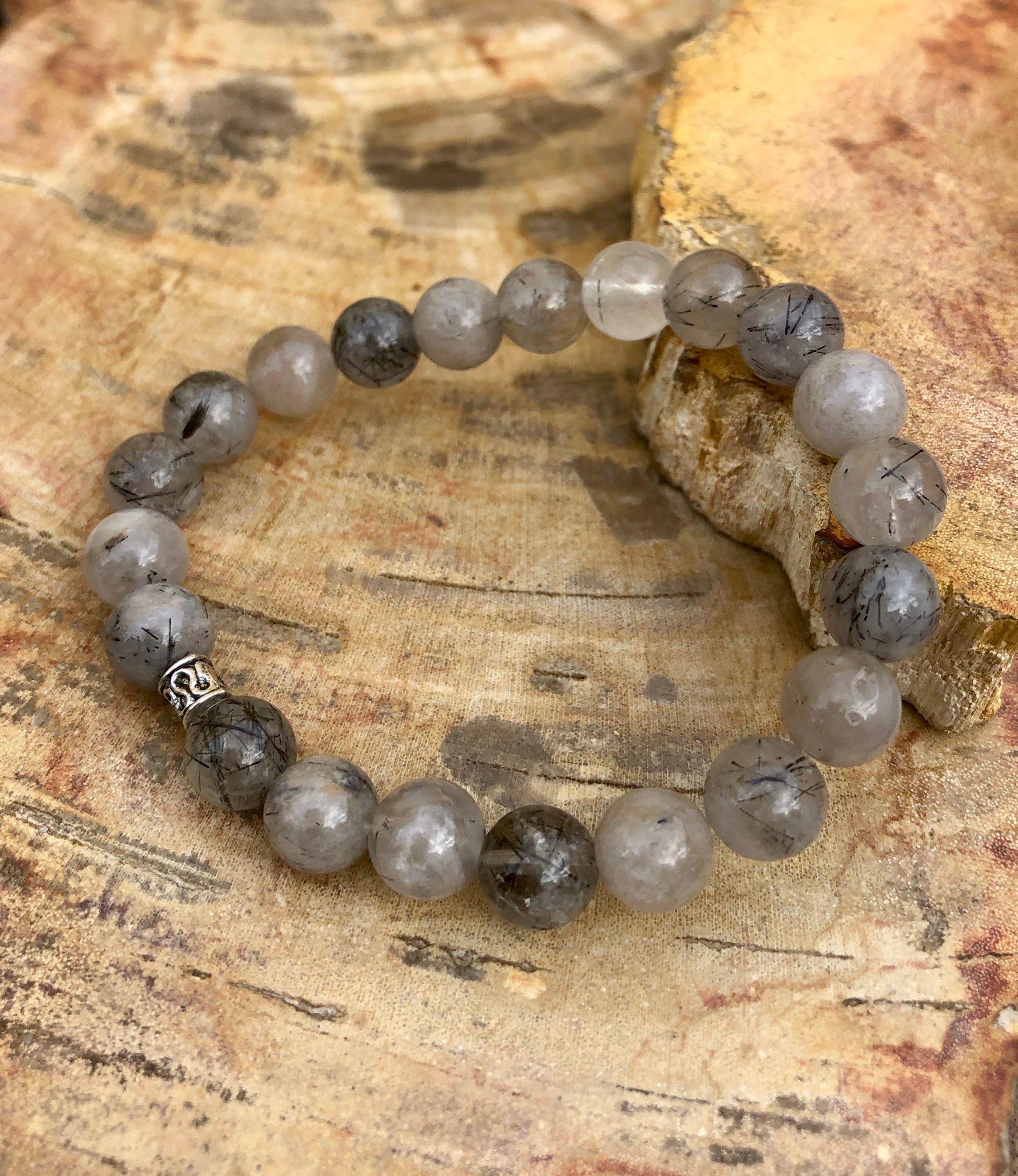 Black Tourmaline Quartz Stretch Bracelet! Natural Crystals &amp; Handmade!