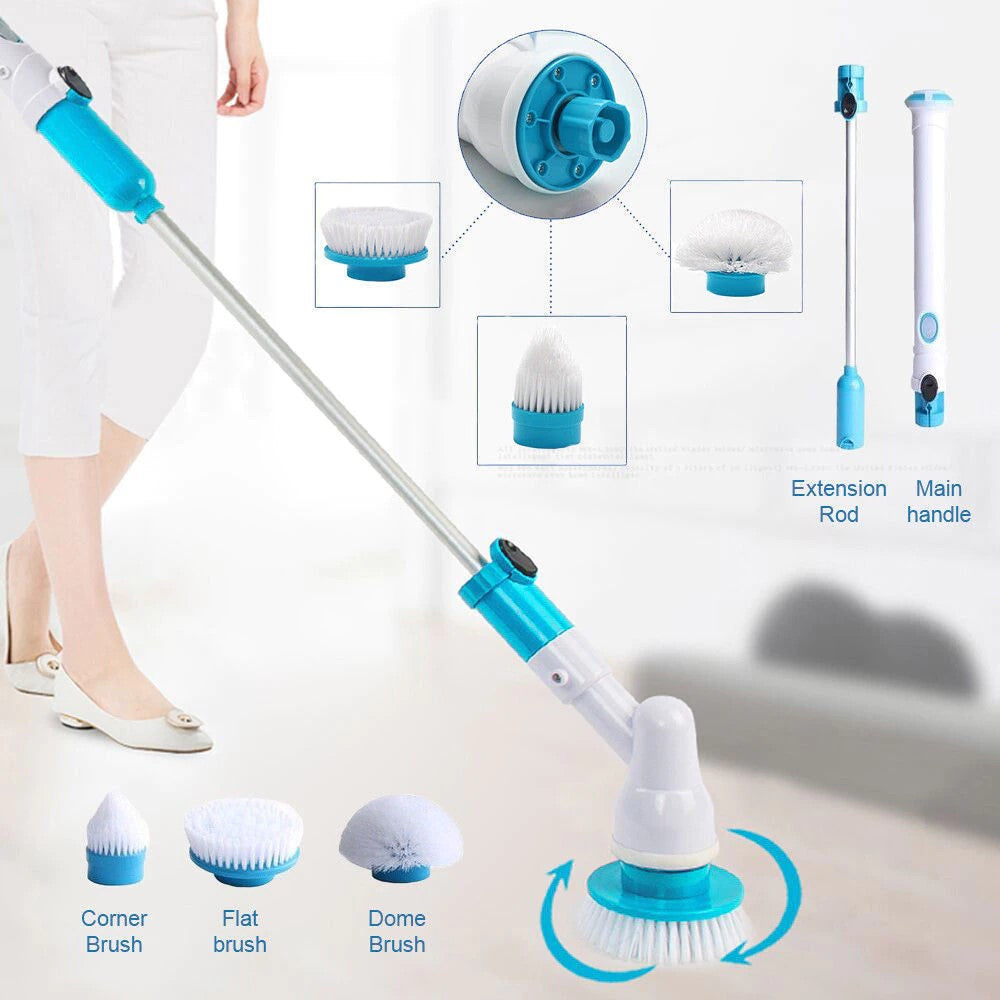 Extendable Cordless Power Scrubber For Bathrooms &amp; Kitchen