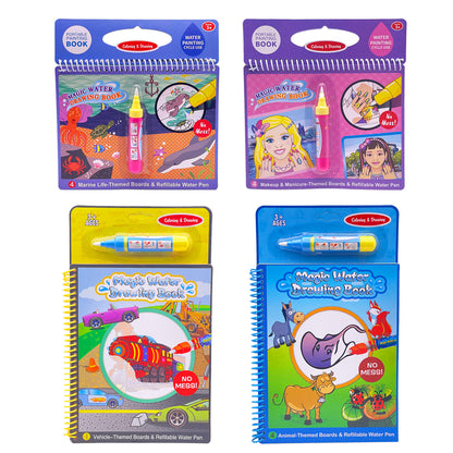 Zunammy Themed Water Drawing Book with Refillable Water Pen