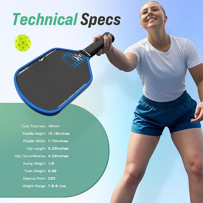 Warping Point Rhythm Pickleball Paddle 16mm Hybrid