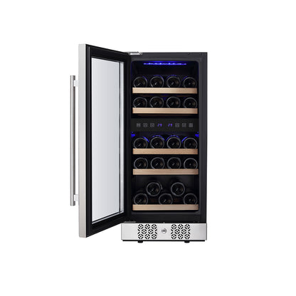 Empava WC02D 15 Inch Dual Zone Wine Cooler Wine Fridge