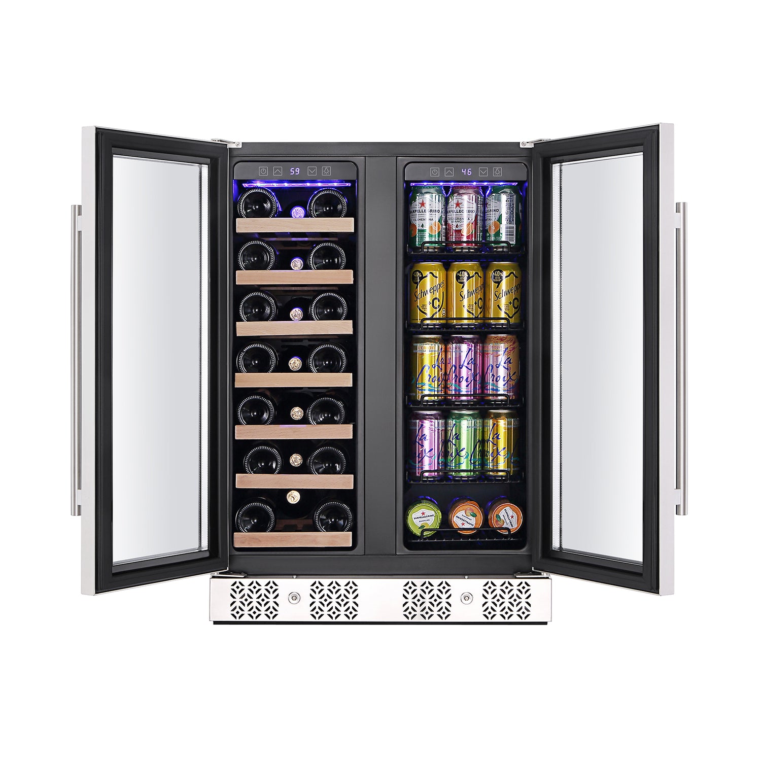 Empava BR03D 24" Dual Zone Wine Cooler &amp; Beverage Fridge