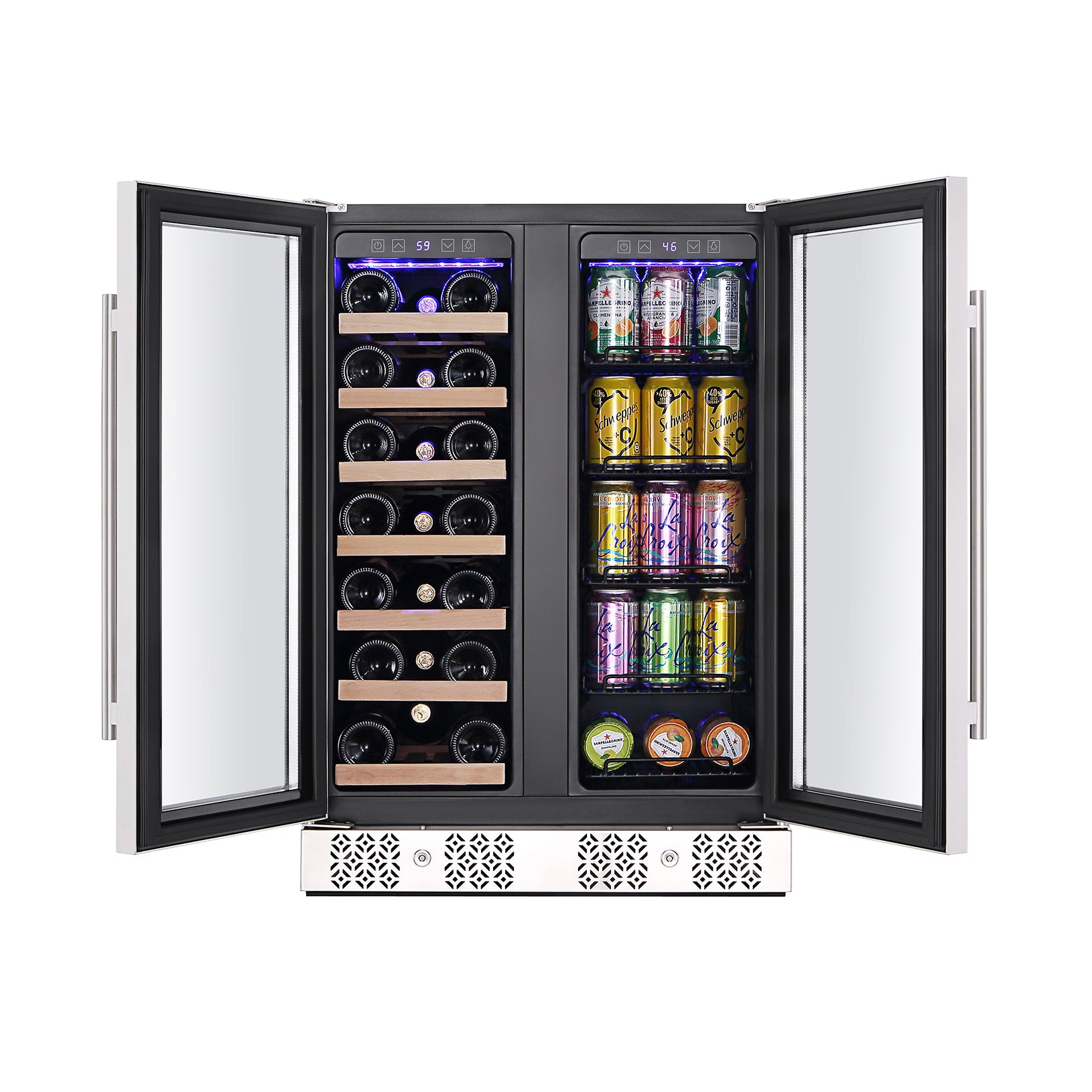 Empava BR03D 24" Dual Zone Wine Cooler &amp; Beverage Fridge