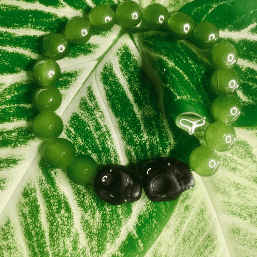 Natural Stone Bead Bracelet for Women, Boho Style Stretch Gemstone