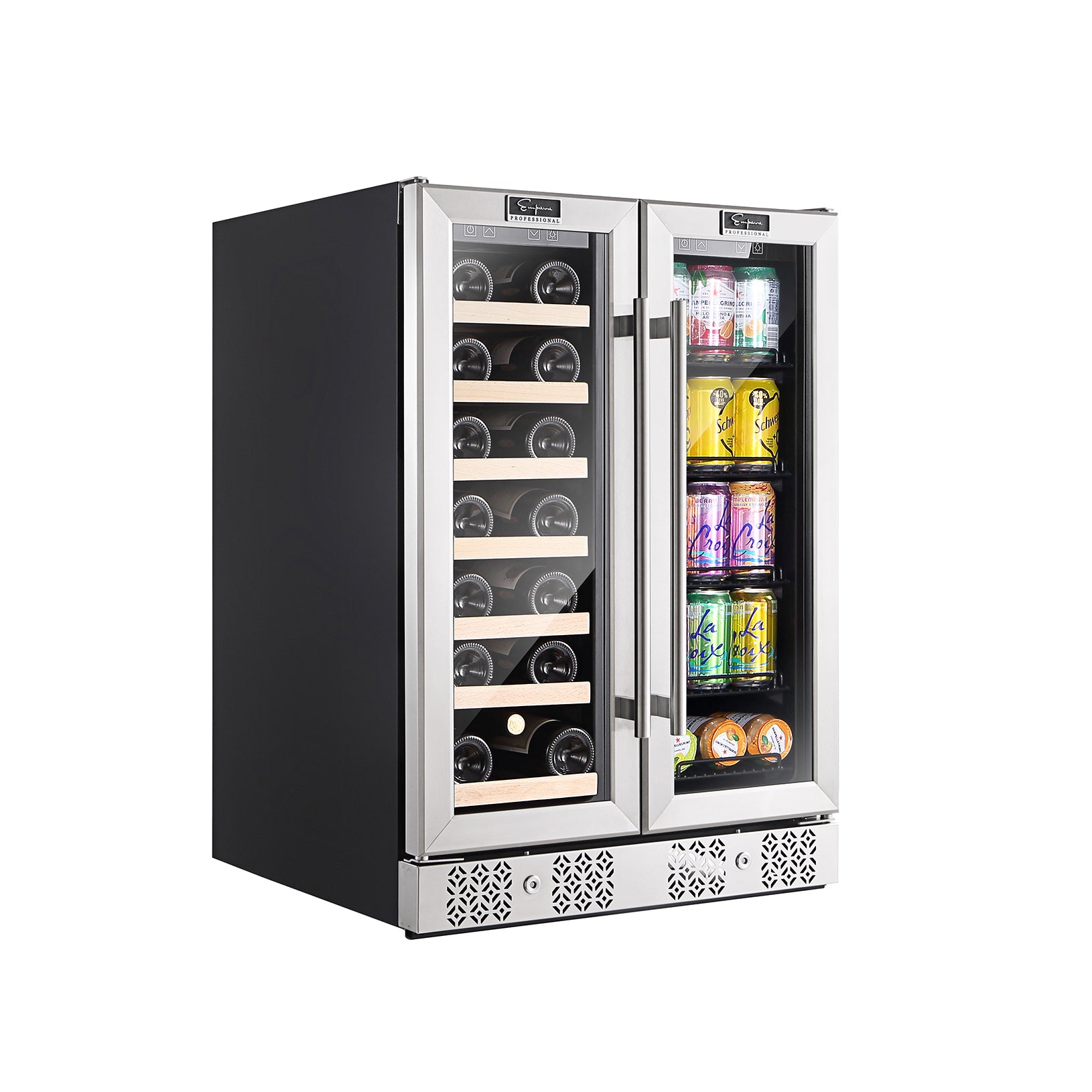 Empava BR03D 24" Dual Zone Wine Cooler &amp; Beverage Fridge