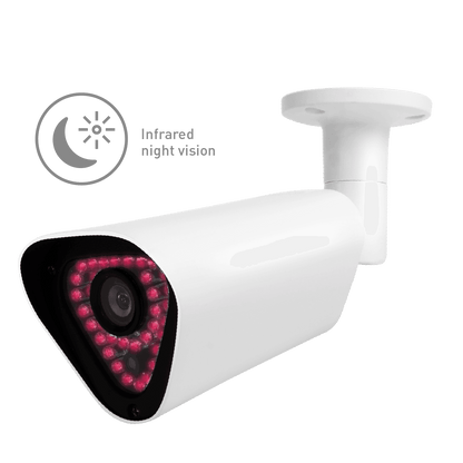 AR4 Outdoor Bullet Camera - White, AI Detection, Night Vision