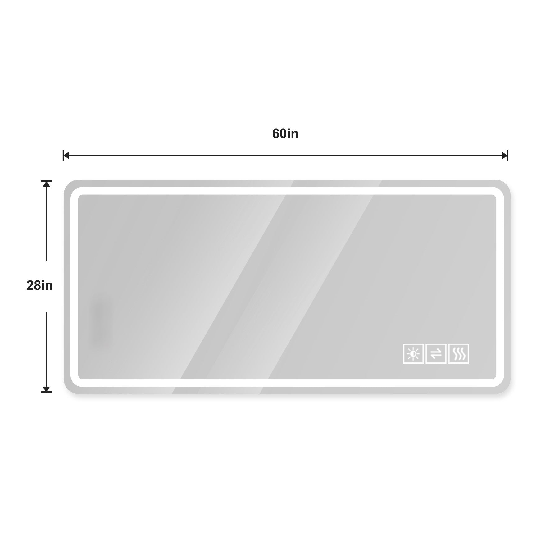 28*60inch LED Bathroom Vanity Mirror ,wall mirror,Anti-Fog,