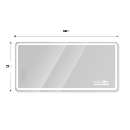 28*60inch LED Bathroom Vanity Mirror ,wall mirror,Anti-Fog,
