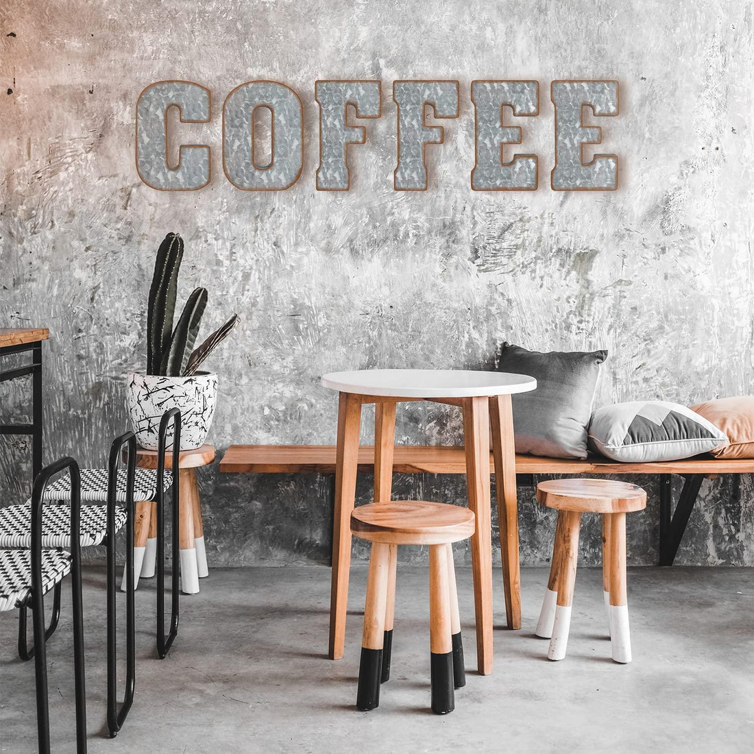 Galvanized Metal Letters for Wall Decor   3D Letter A for Hanging or