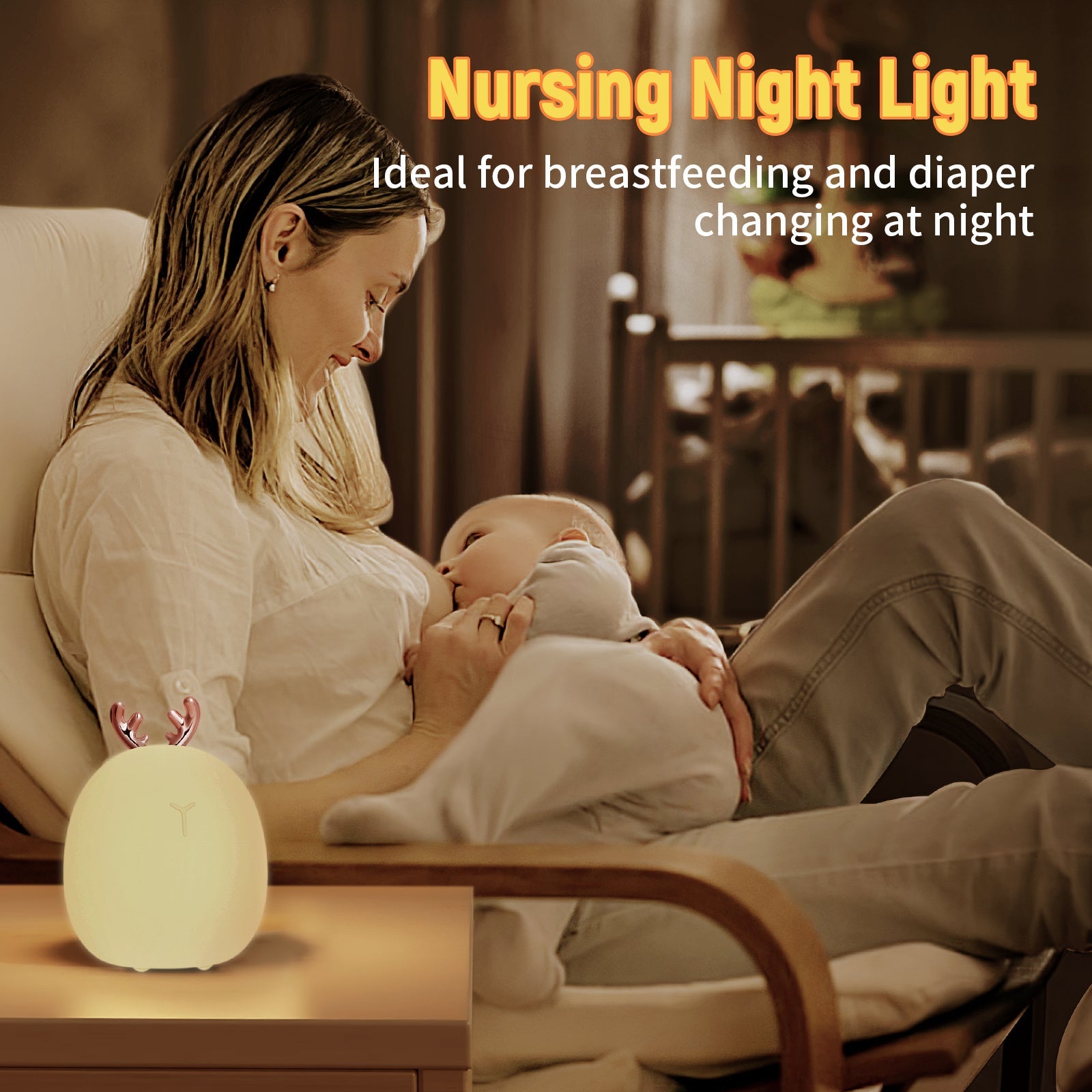 Baby Feeding, Adjustable, Creative, Rabbit, Elk Light, Silicone Light,