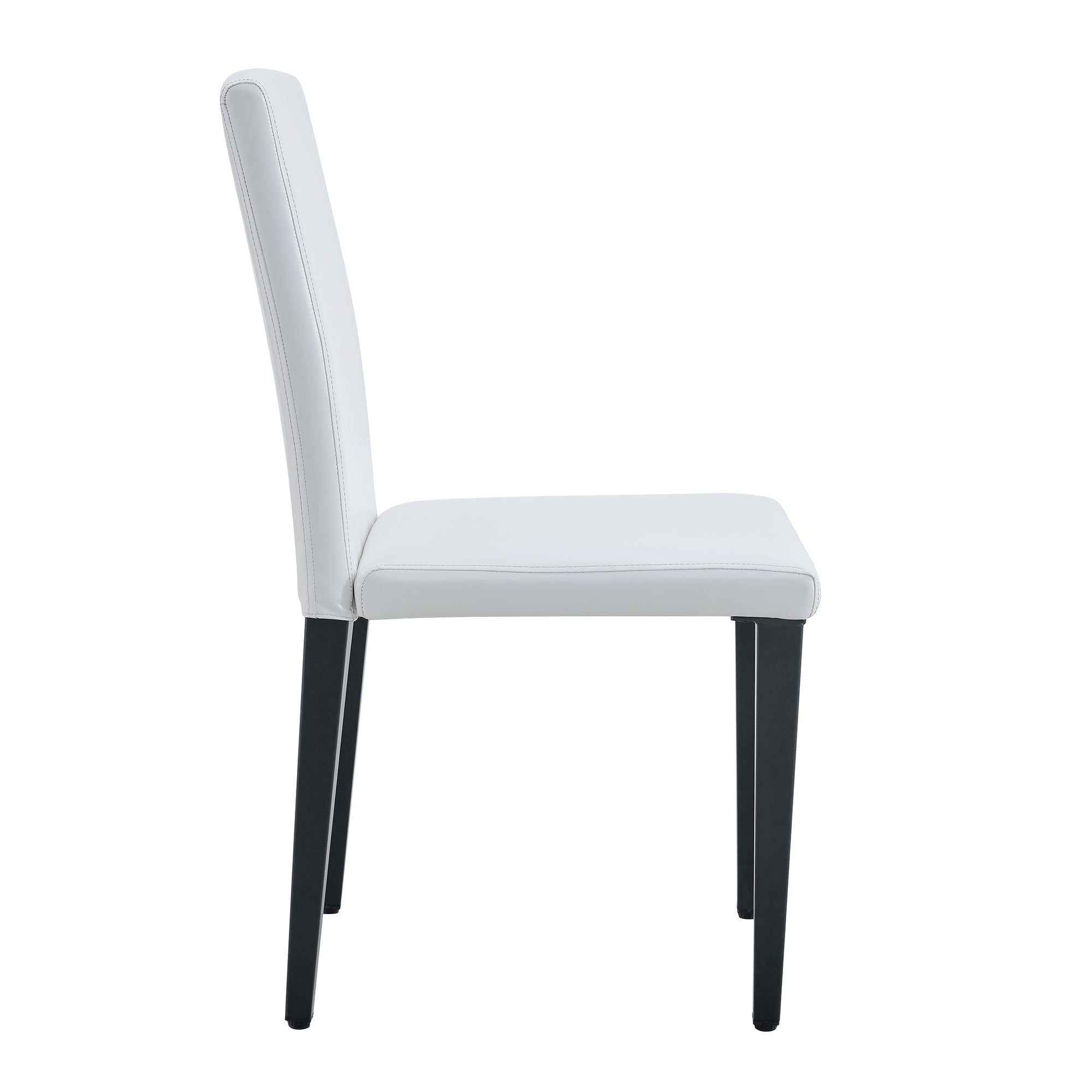 Four White PU dining chairs, simple and versatile, comfortable and