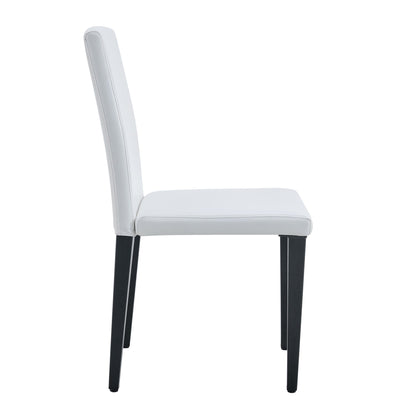 Four White PU dining chairs, simple and versatile, comfortable and