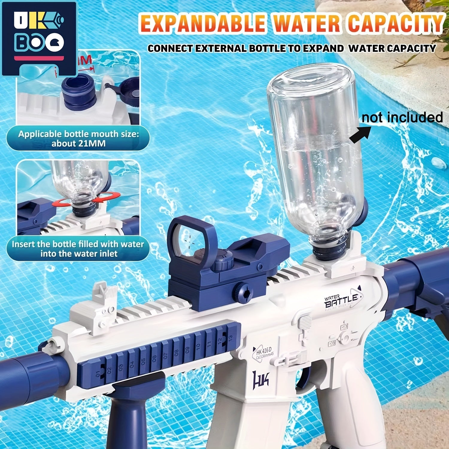 [Halloween] Summer Outdoor Toy Gun, Electric Automatic High Speed Water Gun, Swimming Pool Summer Toys, As Halloween, Chrismas Gift