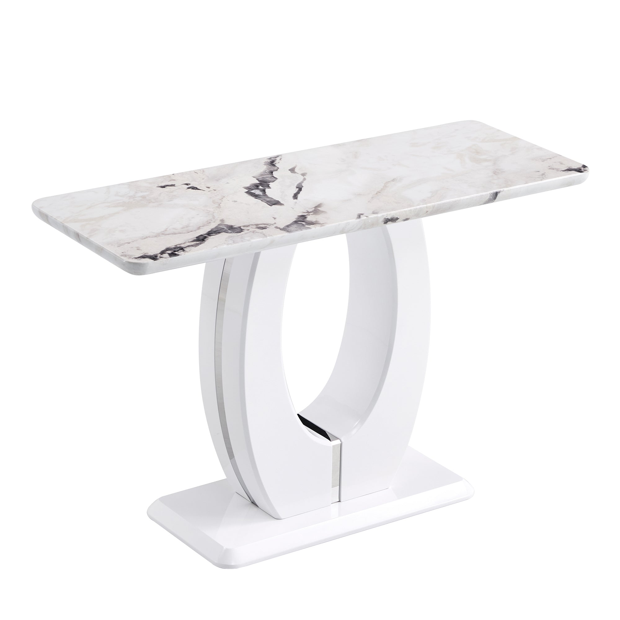 Modern Simple Glossy White Rectangular Counter Bar Table MDF 47.24 x