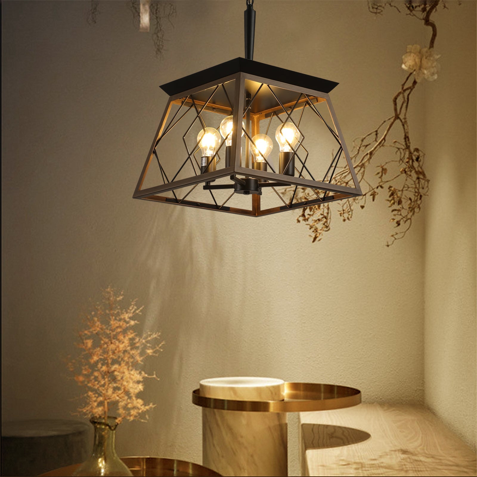 Farmhouse Chandelier 4-Light Vintage Antique Chandeliers Light Fixture