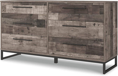 Neilsville 6 Drawer Dresser, Dark Brown