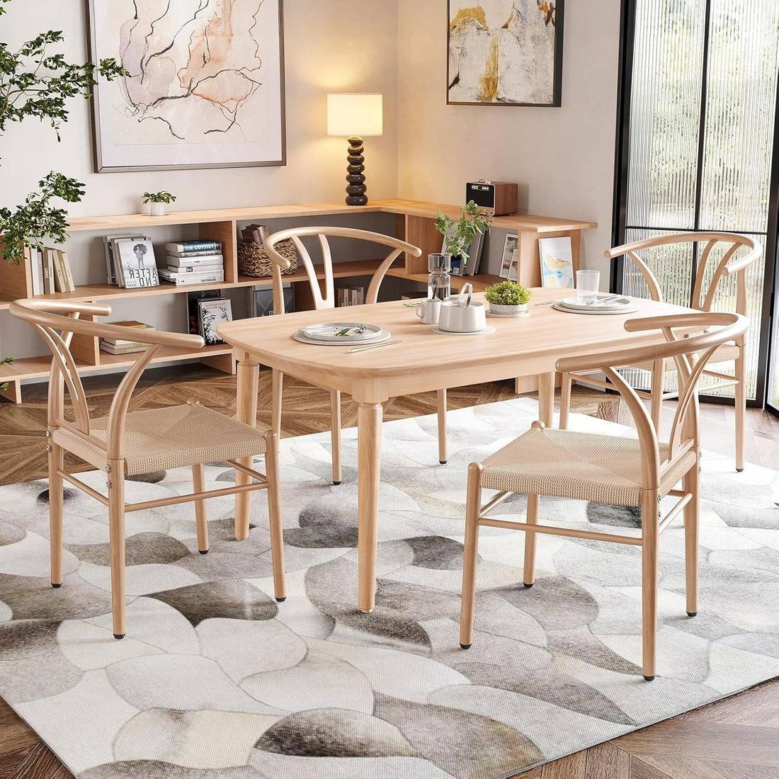 Mid Century Modern Metal Wishbone Dining Room Chairs Set of 2 4 for