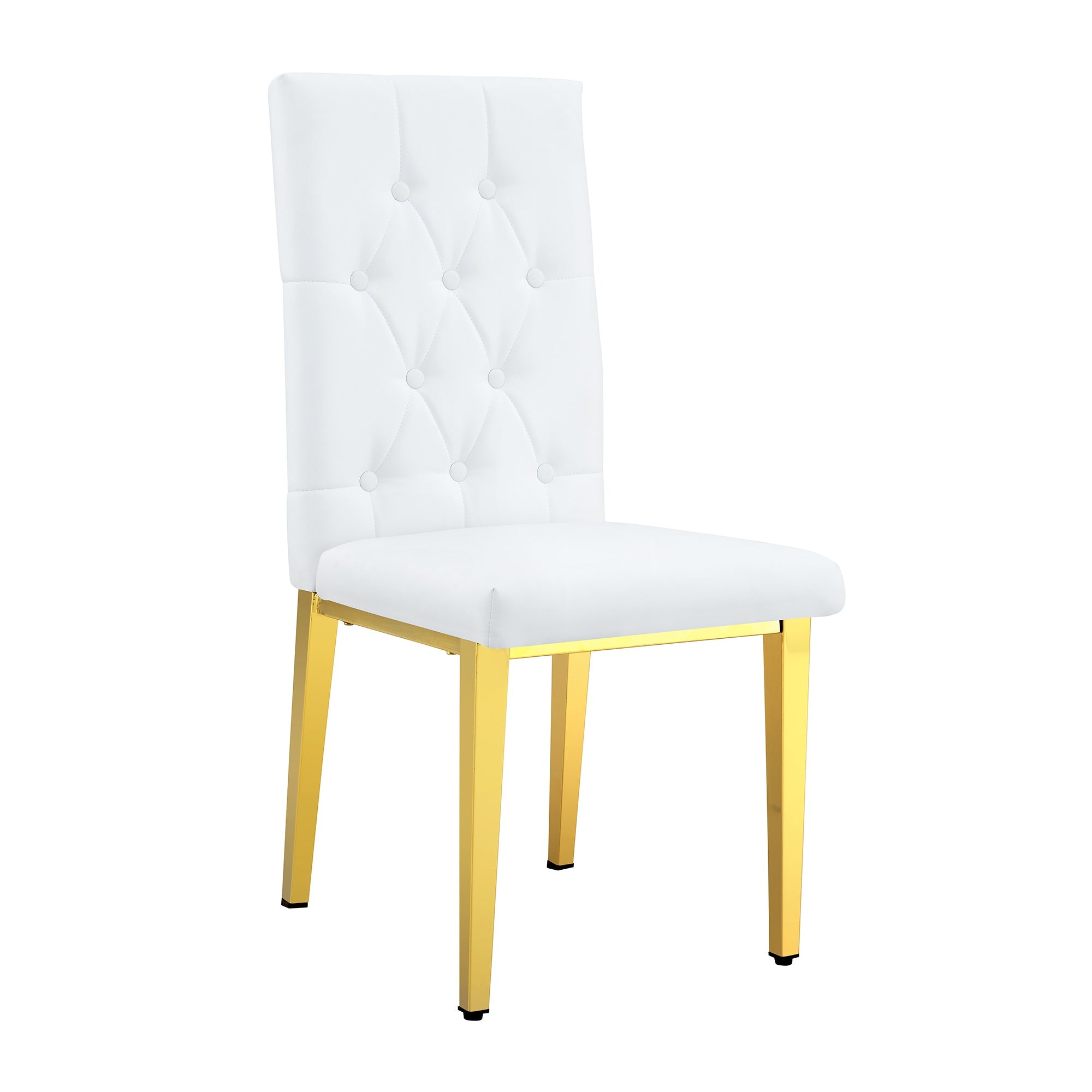 4 piece set of white dining chairs brings a touch of elegance and