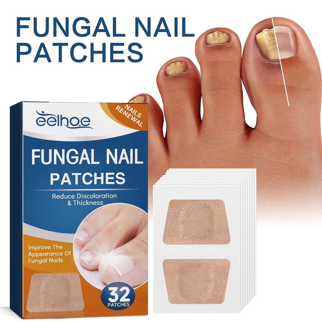 EELHOE Toenail Care Patch Gray Nail Care Toenail Soft Nail, Inlaid