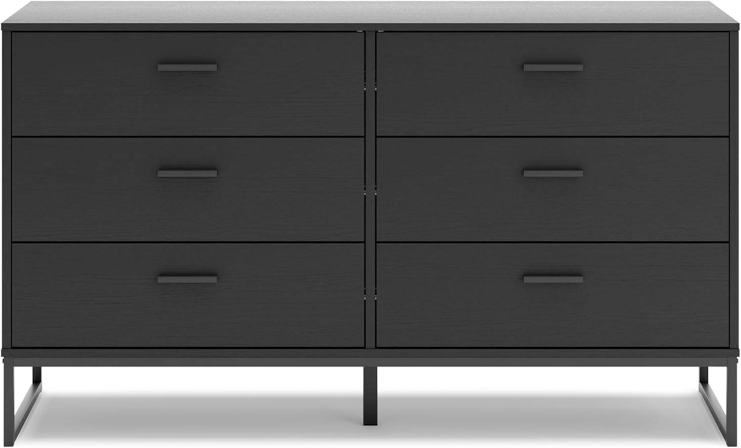 Socalle Modern 6-Drawer Dresser with Safety Stop, Black
