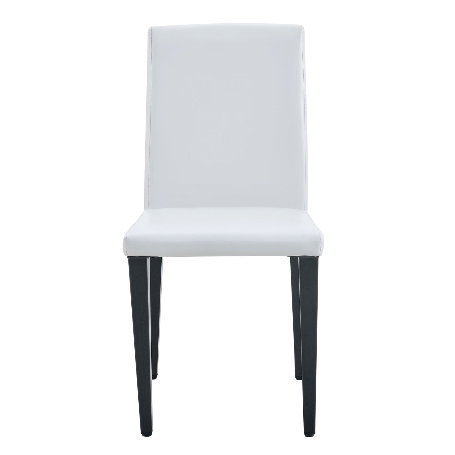 Four White PU dining chairs, simple and versatile, comfortable and