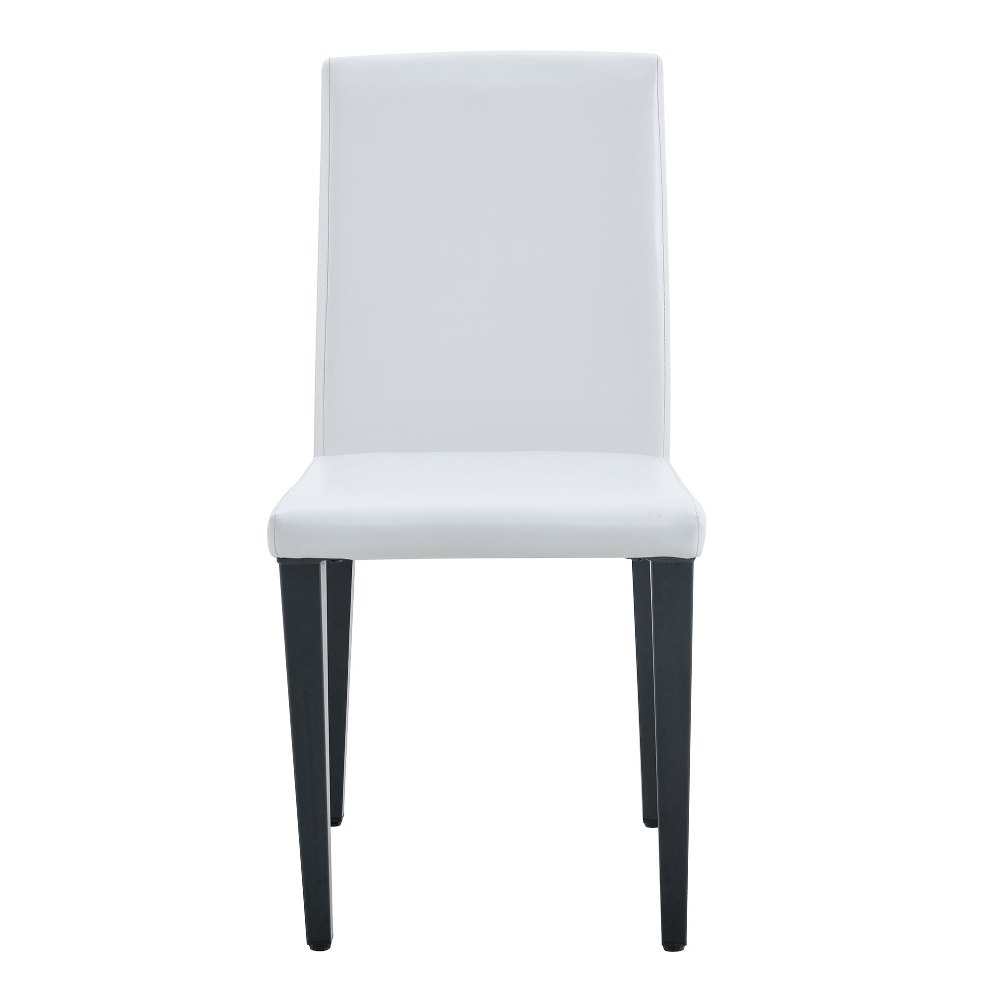 Four White PU dining chairs, simple and versatile, comfortable and