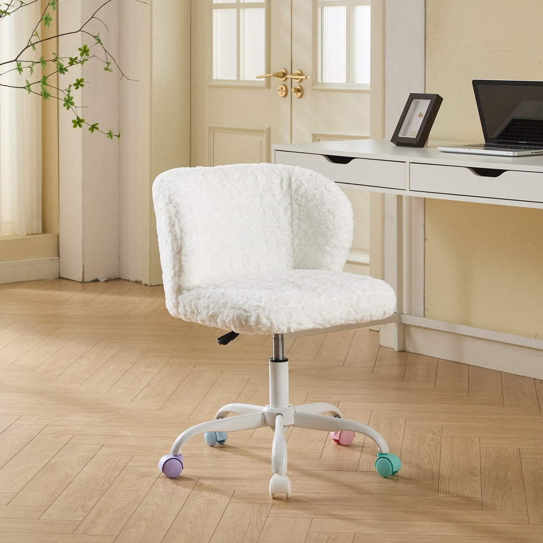 A&A Furniture Office Chair,Artificial rabbit hair Home Office Chair