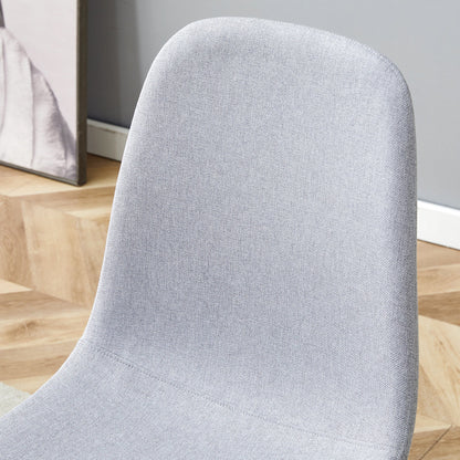 Comfortable Linen-Cotton Dining Chair Set - Four Pieces in Light