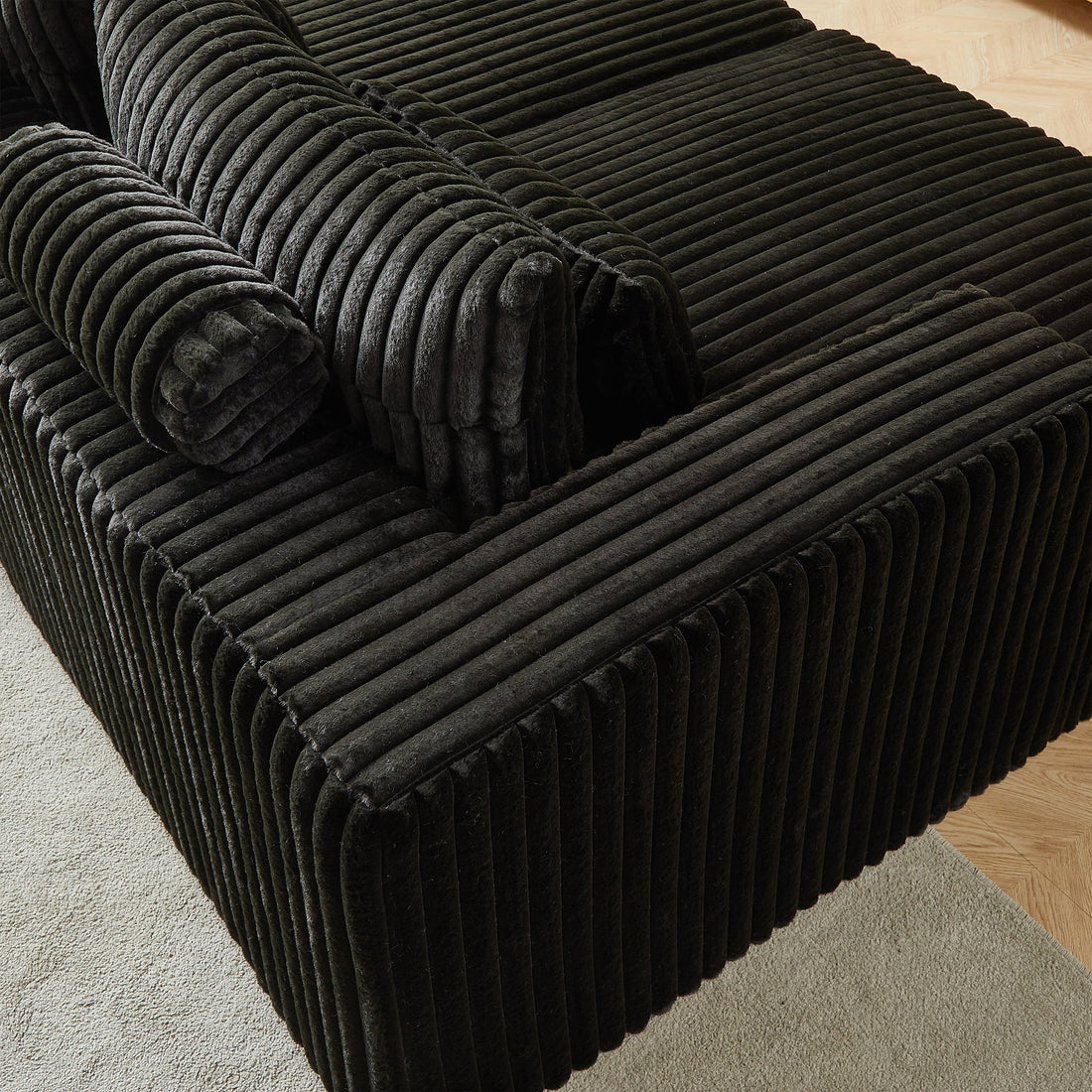 87" Oversized Sectional Lounge Chaise ,No Assembly Required,Cloud