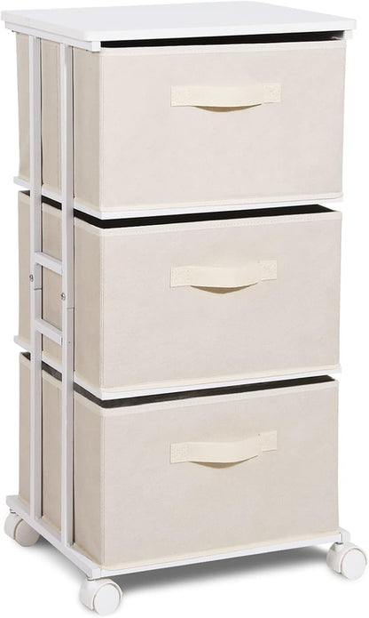 Dresser Tower with 3 Drawers,Fabric Dresser Drawer Organizer