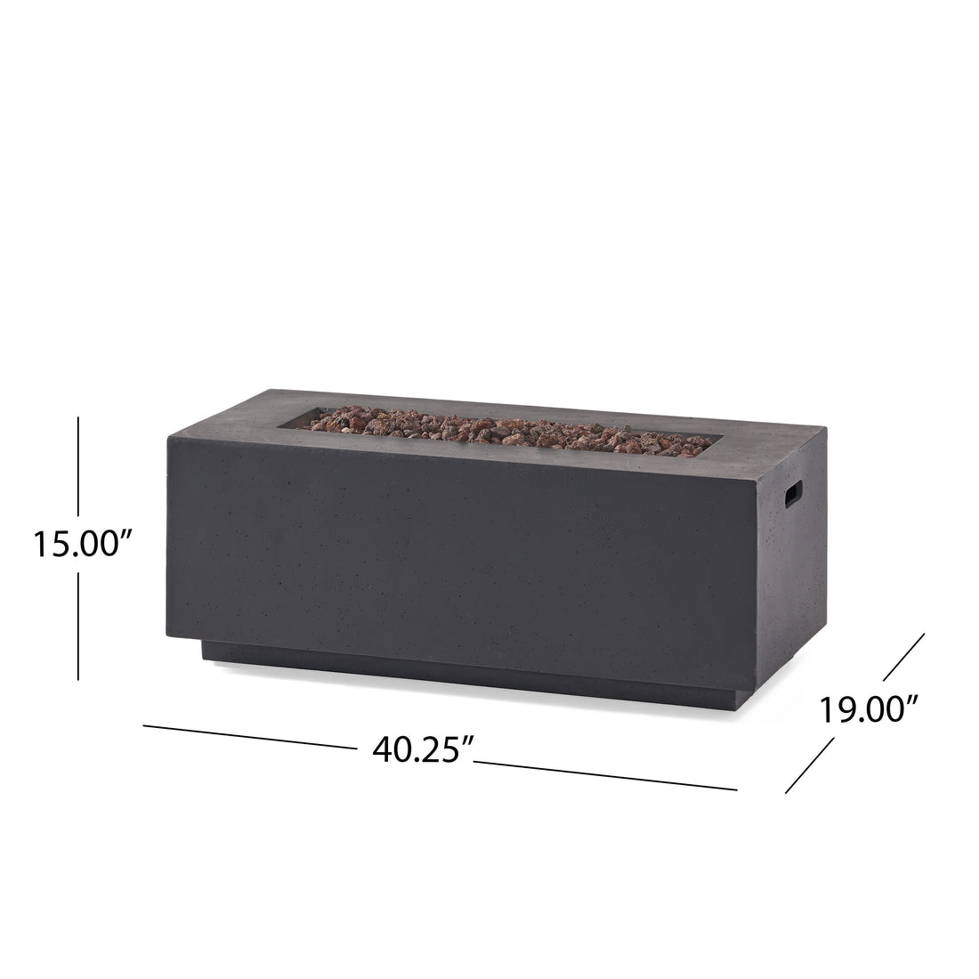 Contemporary Outdoor 40,000 BTU Propane Fire Pit Light Grey MgO