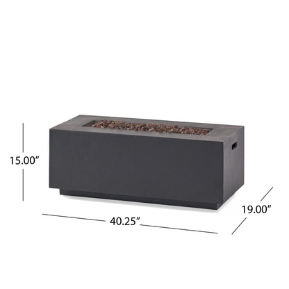 Contemporary Outdoor 40,000 BTU Propane Fire Pit Light Grey MgO