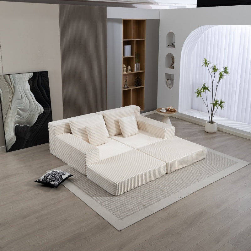 Double Lounge Chaise,Cloud Plush Sofa Bed,Upholstered Boneless Cloud